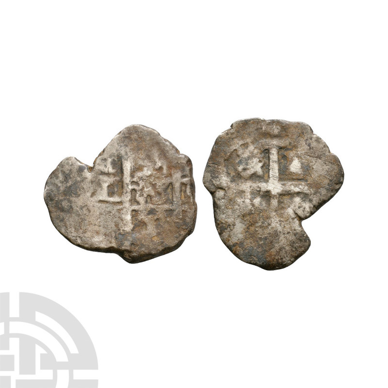 Spain - Cob 1 Real. 17th century A.D. Obv: arms with illegible legend. Rev: cros...