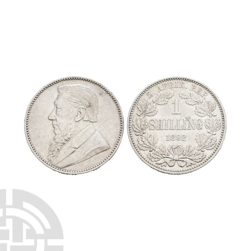 South Africa - Republic - 1892 - Shilling. Dated 1892 A.D. Obv: profile bust lef...