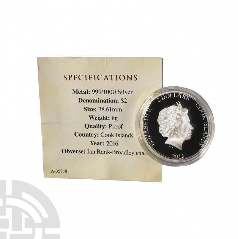 Cook Islands - Elizabeth II - 2016 - RM Shakespeare Macbeth Proof Silver $2. Dat...