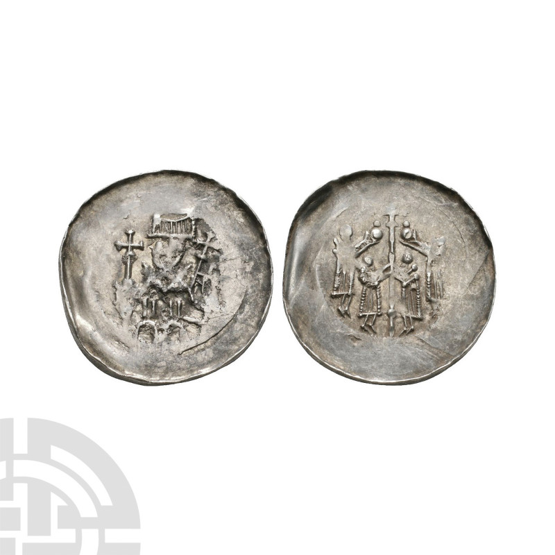 Germany - Selz - King Pfennig. 12th century A.D. Obv: facing figure enthroned ho...