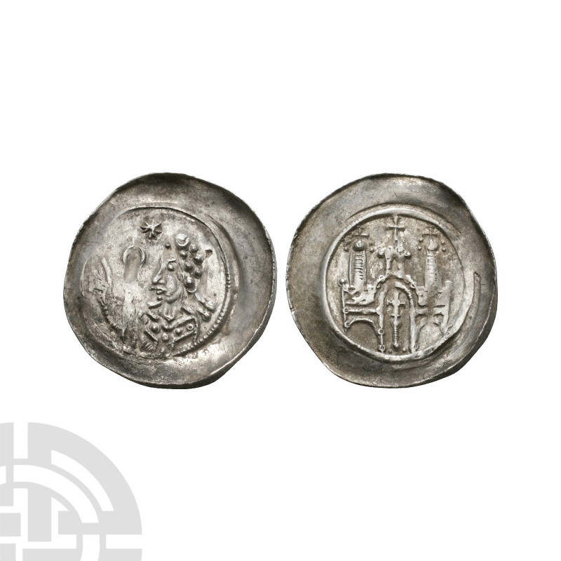 Germany - Selz - Abbot Pfennig. 12th century A.D. Obv: abbot facing left holding...