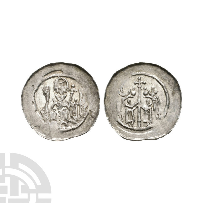Germany - Selz - Abbot Pfennig. 12th century A.D. Obv: abbot facing holding croz...