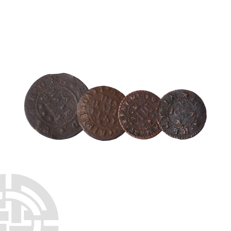 17th Century - Halfpennies and Farthings Group [4]. 17th century A.D. Group comp...