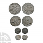 18th Century - Kent - Marden and Other Lead Hop Tokens [4]. 18th century A.D. Group comprising lead Hop tokens: large 1754, TNE, crown (5 shillings) a...