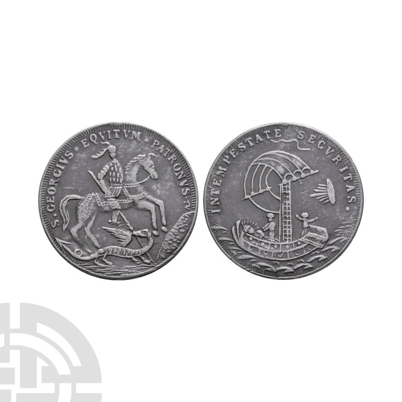 19th Century - Lead St George Medallion. Late 19th century A.D. Medal commemorat...