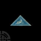 Cape of Good Hope - Victoria - 1863-1864 - FU 4d Triangular. 1873-1864 A.D. A 4d blue imperforate triangular with good margins, just touched bottom le...