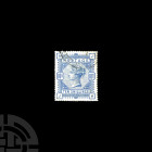 Victoria - 1883-1884 - FU 10/- Ultramarine. Issued 1883-1884 A.D. Large crown watermark, white paper, ultramarine; with light partial oval registered ...
