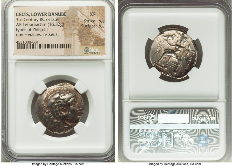 DANUBE REGION. Balkan Tribes. Imitating Philip III Arrhidaeus (323-317 BC). AR t...