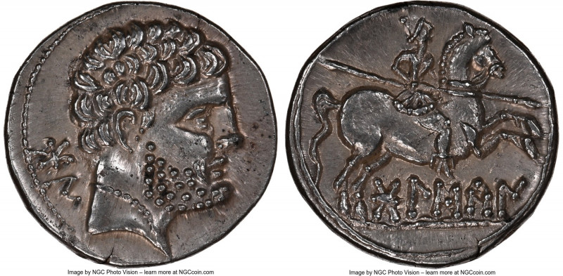 SPAIN. Bolscan (Osca). Ca. 2nd-1st centuries BC. AR denarius (18mm, 4.09 gm, 12h...