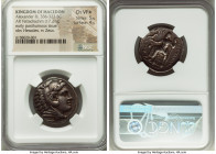 MACEDONIAN KINGDOM. Alexander III the Great (336-323 BC). AR tetradrachm (25mm, 17.21 gm, 7h). NGC Choice VF S 5/5 - 4/5. Posthumous issue of Amphipol...