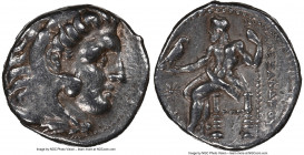 MACEDONIAN KINGDOM. Alexander III the Great (336-323 BC). AR tetradrachm (25mm, 10h). NGC Choice VF, graffito. Posthumous issue of Sardes, ca. 319-315...