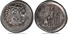 MACEDONIAN KINGDOM. Alexander III the Great (336-323 BC). AR drachm (17mm, 4.31 gm, 12h). NGC Choice AU S 5/5 - 5/5. Lifetime issue of Miletus, ca. 32...