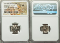 MACEDONIAN KINGDOM. Alexander III the Great (336-323 BC). AR drachm (16mm, 12h). NGC VF. Early posthumous issue of Miletus, ca. 323-319 BC. Head of He...