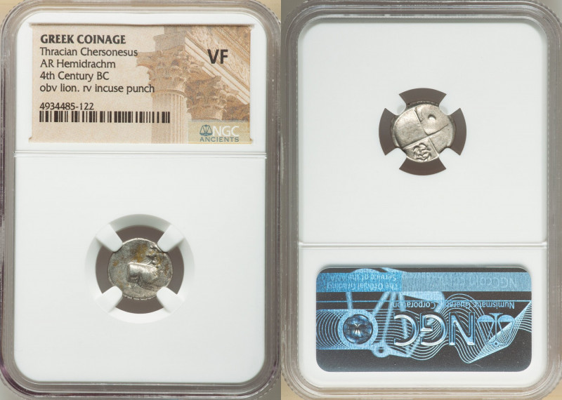 THRACE. Chersonesus. Ca. 4th century BC. AR hemidrachm (14mm). NGC VF. Persic st...