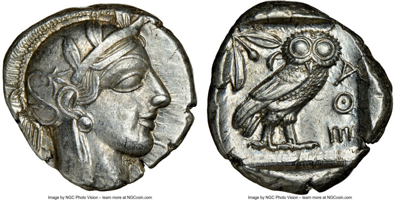 ATTICA. Athens. Ca. 440-404 BC. AR tetradrachm (24mm, 17.17 gm, 3h). NGC Choice ...