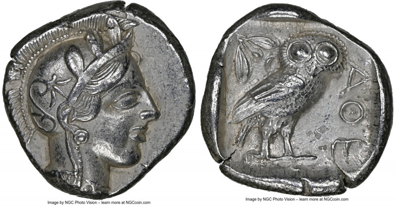 ATTICA. Athens. Ca. 440-404 BC. AR tetradrachm (24mm, 17.17 gm, 7h). NGC AU 5/5 ...