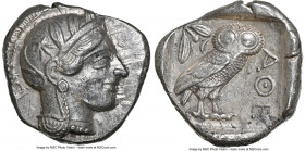 ATTICA. Athens. Ca. 440-404 BC. AR tetradrachm (26mm, 17.18 gm, 12h). NGC AU 5/5 - 3/5, scuffs. Mid-mass coinage issue. Head of Athena right, wearing ...