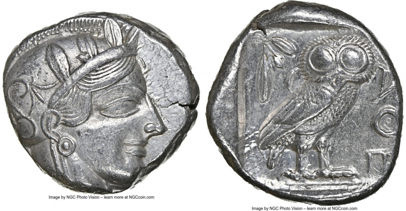 ATTICA. Athens. Ca. 440-404 BC. AR tetradrachm (24mm, 17.16 gm, 9h). NGC AU 4/5 ...
