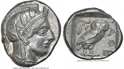 ATTICA. Athens. Ca. 440-404 BC. AR tetradrachm (25mm, 17.16 gm, 2h). NGC Choice XF 5/5 - 5/5. Mid-mass coinage issue. Head of Athena right, wearing ea...