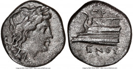 BITHYNIA. Cius. Ca. 350-300 BC. AR quarter-siglos (10mm, 1h). NGC Choice XF. Proxenus, magistrate. KIA, laureate head of Apollo right / ΠPOΞ / ENOΣ, p...