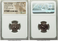 IONIA. Ephesus. Ca. 2nd century BC. AR drachm (19mm, 4.12 gm, 1h). NGC Choice VF 5/5 - 3/5. Metras, magistrate. E-Φ, bee with straight wings seen from...