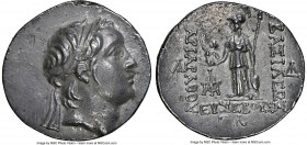 CAPPADOCIAN KINGDOM. Ariarathes V (ca. 163-130 BC). AR drachm (19mm, 12h). NGC Choice XF, edge chip. Eusebeia under Mount Argaeus, dated Year 33. Diad...
