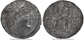 SELEUCID KINGDOM. Philip I Philadelphus (ca. 95/4-76/5 BC). Q. Caecilius Bassus as proconsul (46-45 BC). AR tetradrachm (26mm, 11h). NGC AU. Posthumou...