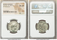 SYRIA. Antioch. Caracalla (AD 198-217). AR tetradrachm (25mm, 6h). NGC Choice XF. 5th group, Cornucopia Issues, Rounded-Wings Eagle Issues, AD 215-217...