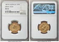 Victoria gold "Jubilee Head" Sovereign 1887-M AU53 NGC, Melbourne mint, KM10, S-3867B. AGW 0.2355 oz. 

HID09801242017

© 2022 Heritage Auctions | All...