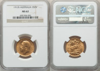 George V gold Sovereign 1912-S MS62 NGC, Sydney mint, KM29, S-4003. AGW 0.2355 oz 

HID09801242017

© 2022 Heritage Auctions | All Rights Reserved