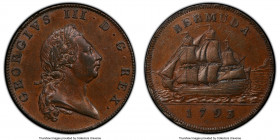 British Colony. George III Penny 1793 AU58+ Brown PCGS, Soho mint, KM5. By Droz. Glossy mahogany brown and nearly mint. 

HID09801242017

© 2022 Herit...