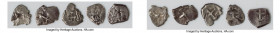 Charles III 5-Piece Lot of Uncertified Cob 1/2 Reales VG-XF, Potosi mint, KM41. Weight ranges between 0.76-2.28gm. A selection of late Charles III dat...