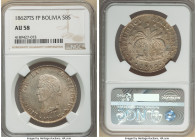 Republic 8 Soles 1862 PTS-FP AU58 NGC, Potosi mint, KM138.6. 

HID09801242017

© 2022 Heritage Auctions | All Rights Reserved