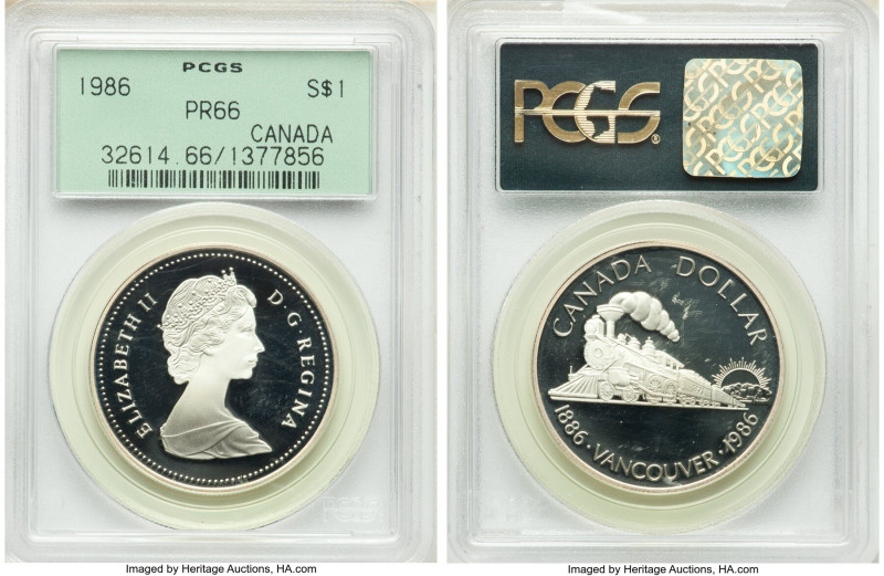 Elizabeth II Proof Dollar 1986 PR66 PCGS, Royal Canadian mint, KM149. Vancouver ...