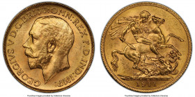 George V gold Sovereign 1911-C MS64 PCGS, Ottawa mint, KM20. AGW 0.2355 oz S-3997. 

HID09801242017

© 2022 Heritage Auctions | All Rights Reserved