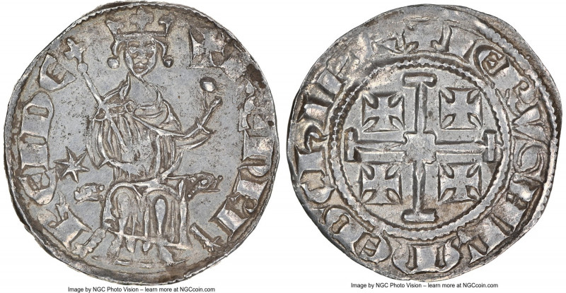 Cyprus. Henry II (2nd Reign, 1310-1324) Gros ND MS62 NGC, CCS-54. 4.63gm. +hЄnRI...