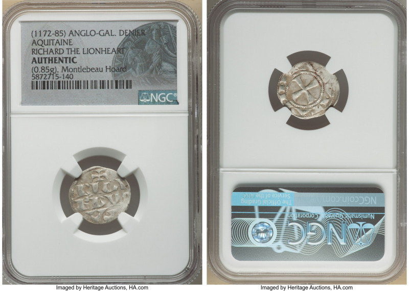 Anglo-Gallic. Richard I, the Lionheart 3-Piece Lot of Certified Deniers ND (1172...