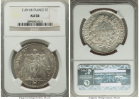 Republic 5 Francs L'An 6 (1797/1798)-K AU58 NGC, Bordeaux mint, KM639.5. Bright argent and dove gray surfaces with residual luster. 

HID09801242017

...