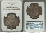 Napoleon 5 Francs 1807-L VF20 NGC, Bayonne mint, KM673.8. Two year type. 

HID09801242017

© 2022 Heritage Auctions | All Rights Reserved