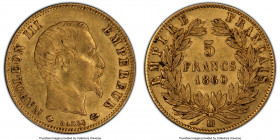 Napoleon III gold 5 Francs 1860-BB AU55 PCGS, Strasbourg mint, KM787.2, Gad-1001. 

HID09801242017

© 2022 Heritage Auctions | All Rights Reserved