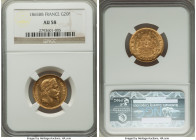 Napoleon III gold 20 Francs 1865-BB AU58 NGC, Strasbourg mint, KM801.2. AGW-1867 oz. 

HID09801242017

© 2022 Heritage Auctions | All Rights Reserved