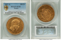 Napoleon III gold 100 Francs 1857-A AU53 PCGS, Paris mint, KM786.1, Gad-1135. AGW 0.9334 oz. 

HID09801242017

© 2022 Heritage Auctions | All Rights R...