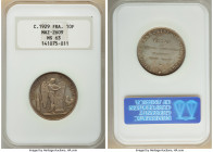 Republic silver Essai 10 Francs ND (c. 1929) MS63 NGC, KM-Unl. cf. Maz-2609 (different alloy). By Dupre'. REPUBLIQUE FRANCAISE Angel standing right wr...