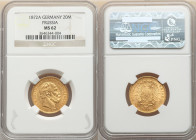 Prussia. Wilhelm I gold 20 Mark 1872-A MS62 NGC, Berlin mint, KM501. AGW 0.2305 oz. 

HID09801242017

© 2022 Heritage Auctions | All Rights Reserved