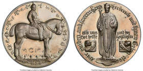 Prussia. Wilhelm II silver Specimen "500th Anniversary of Hohenzollern Rule" Medal 1915 SP65 PCGS, Marienburg-10600. By Sturm. Wilhelm II seated in he...