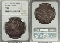 Anne Crown 1713 VF30 NGC, KM536, S-3603, ESC-1349. Plumes & Roses. Evenly worn and exhibiting lovely rose-tinted gray toning. 

HID09801242017

© 2022...