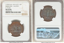Middlesex. Salters copper 1/2 Penny Token ND (1790's) MS64 Brown NGC, D&H-473. Edge: Plain. SALTERS / 47 above hatters at work, CHARING • CROSS / LOND...