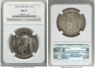 Victoria 1/2 Crown 1874 MS62 NGC, KM756, S-3889. Mottled toned obverse in a streaked pattern, endowed with a bold strike. 

HID09801242017

© 2022 Her...