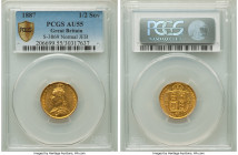 Victoria gold 1/2 Sovereign 1887 AU55 PCGS, KM766, S-3869. Jubilee head. Normal JEB. 

HID09801242017

© 2022 Heritage Auctions | All Rights Reserved