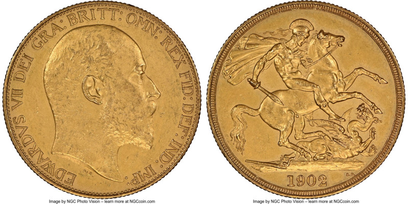 Edward VII gold Matte Proof 2 Pounds 1902 PR61 NGC, KM806, S-3968. 

HID09801242...